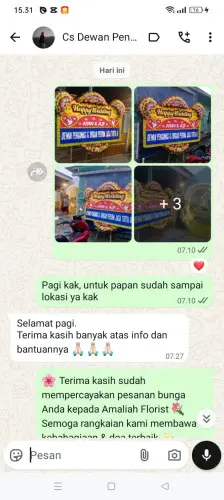 Testimonial Papan Bunga Pernikahan cipagalo
