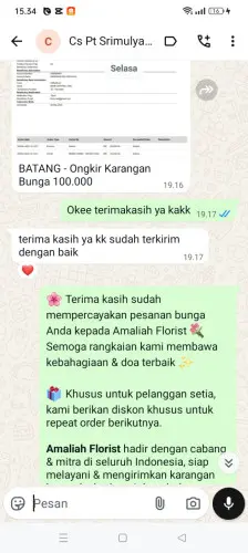 Testimonial Papan Bunga cipagalo