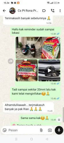 Testimonial Papan Bunga cipagalo
